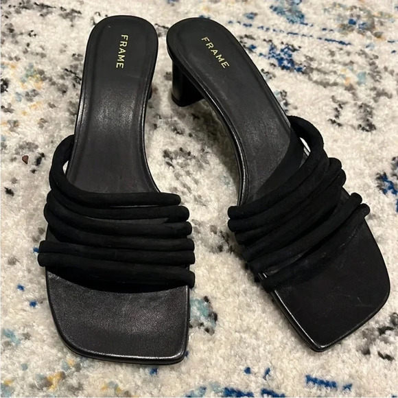 Frame Denim Le Tonga Leather Mules in Noir - Picture 2 of 8